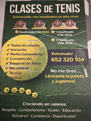Clases de Tenis Verano (Grupales y Particulares )