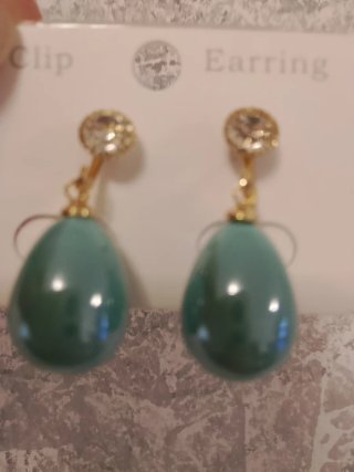 Pendientes clip perla rosa y turquesa