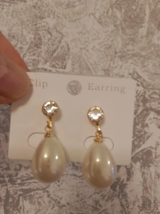Pendientes clip perla rosa y turquesa