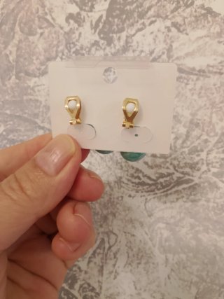 Pendientes clip perla rosa y turquesa