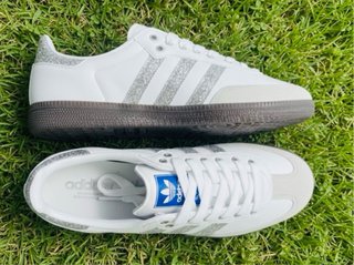 Adidas Samba Glitter Blancas y Plateadas