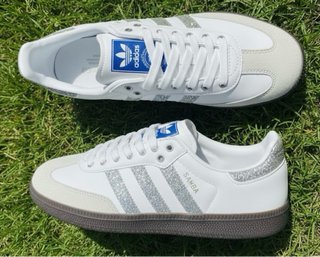 Adidas Samba Glitter Blancas y Plateadas