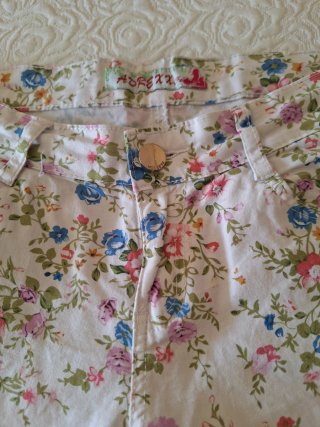 Pantalón mujer estampado floral talla 38
