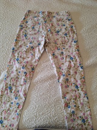 Pantalón mujer estampado floral talla 38