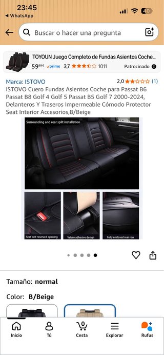 Fundas Asientos Coche Beige Passat B6/B8