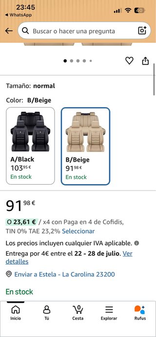 Fundas Asientos Coche Beige Passat B6/B8