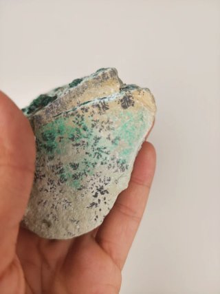 Hemimorfita azúcar con Malaquita y Dentrita