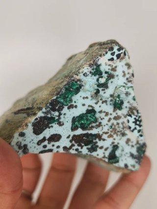 Hemimorfita azúcar con Malaquita y Dentrita