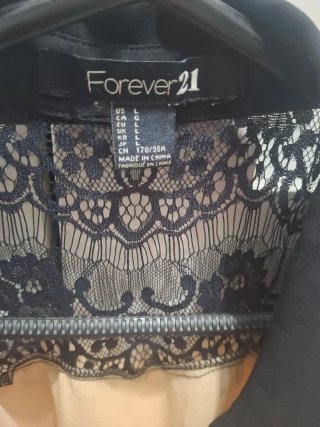 Blusa Forever 21 Verano Encaje Negro Talla S