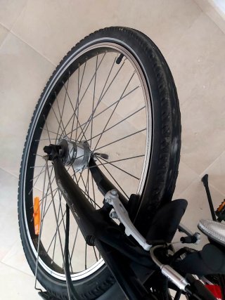 Bicicleta Btwin Negra con Alforjas Original 520