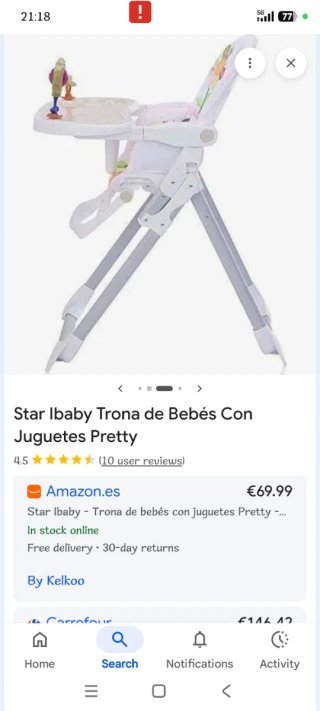 Trona para bebé con diseño de animales