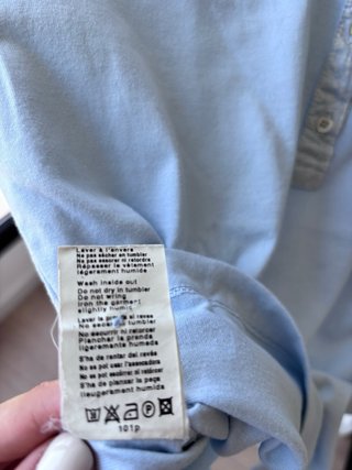 Polo Lacoste azul claro manga corta chica T.S