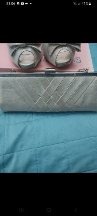 Lote Zapatos y Bolso Plata Talla 38