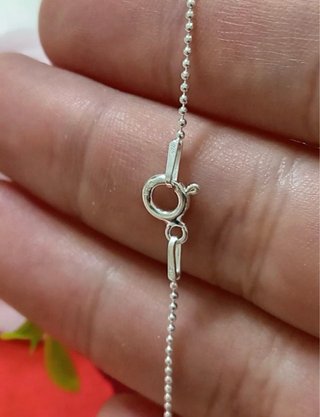 Elegante Cadena Bolitas 50cm Plata De Ley 925