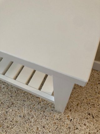 Banco Ikea blanco de madera