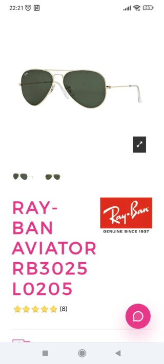 Gafas de Sol Ray-Ban Aviator Dorado Negro