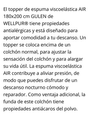 Topper para colchón blanco