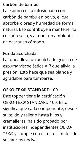 Topper para colchón blanco