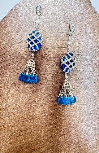 Pendientes Plata 925 Circonitas Azul