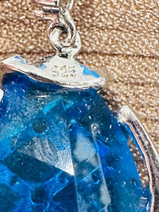 Pendientes Plata 925 Circonitas Azul