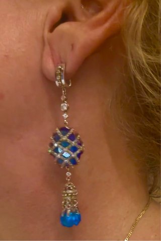 Pendientes Plata 925 Circonitas Azul