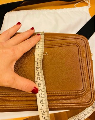Bolso Piel Marrón Furla Cinta Negra