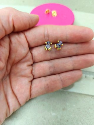 Pendientes Oso Tous Morado y Dorado