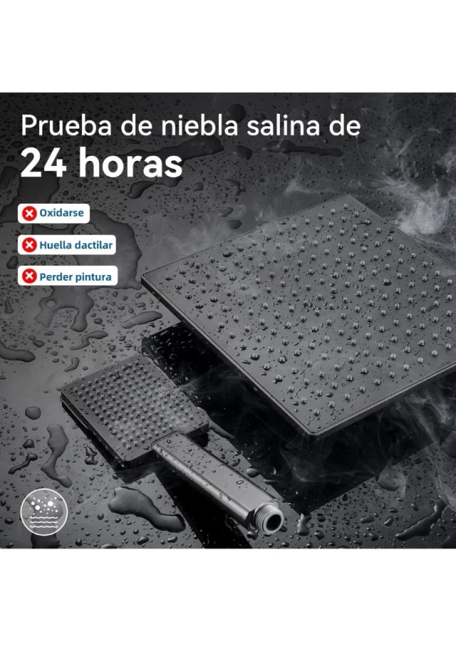 Columna Ducha Negra Termostática Auralum