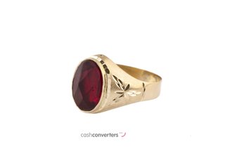 sello oro 18k con piedra con circonita