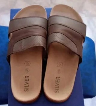 Chanclas Silver Talla 40 Marrón/Plata