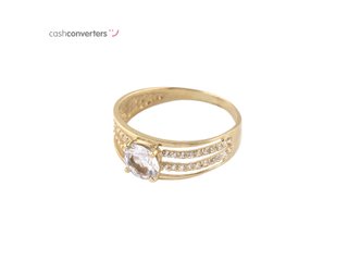 anillo oro 18k con piedra con circonita