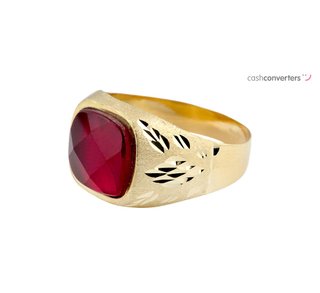 sello oro 18k con piedra con circonita