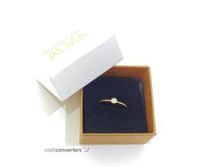 anillo oro 18k con piedra con circonita