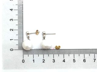 pendientes oro 18k con piedra con circonita,perla