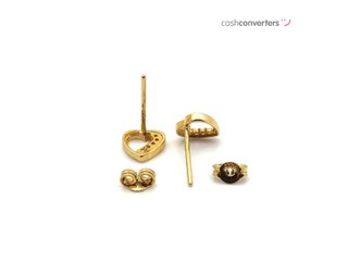 pendientes oro 18k con piedra con circonita