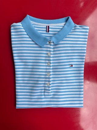 Polo TOMMY HILFIGER MUJER rayas azul y blanco