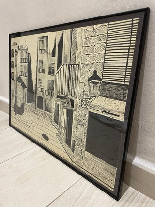 Quadro scorcio di paese anni ‘80/90