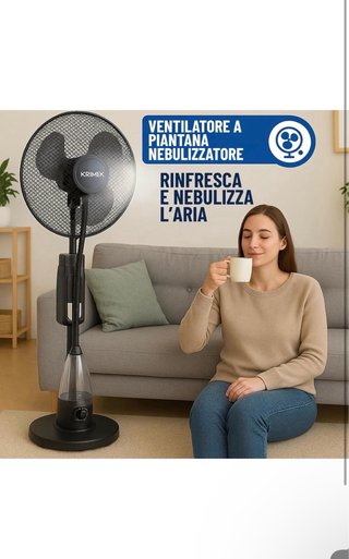 Ventilatore Nebulizzatore Silenzioso con Telecoman