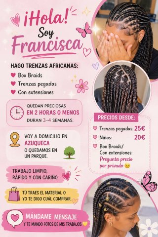 Trenzas africanas Box Braids y pegadas en Azuqueca