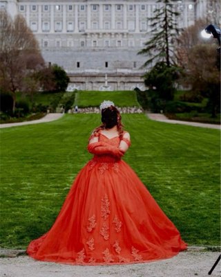 Vestido de 15 años rojo