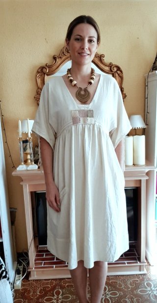Vestido Boho TrF Beige Talla Única