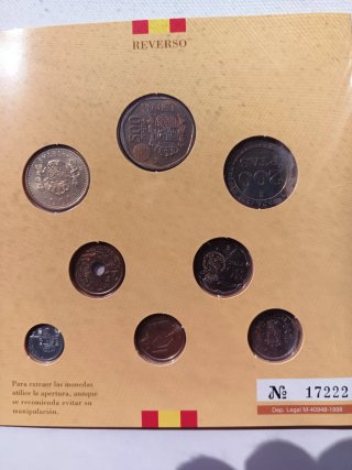 1998 MONEDAS ESPAÑOLAS DE CURSO LEGAL, SET PESETAS