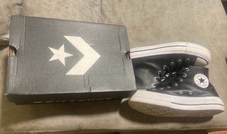 Converse negras piel plataforma talla 38