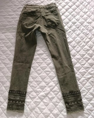 Pantalón Jeans Skinny Talla M Verde Oliva