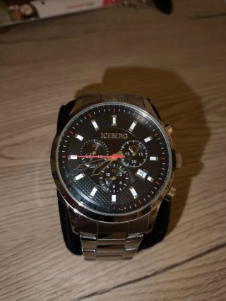 Orologio Iceberg Uomo Cronografo Nero Argento