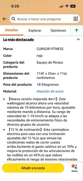 Cinta Correr Plegable 16% Inclinación