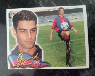 Overmars y Gerard cromos Barcelona Liga Este 00-01