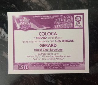 Overmars y Gerard cromos Barcelona Liga Este 00-01