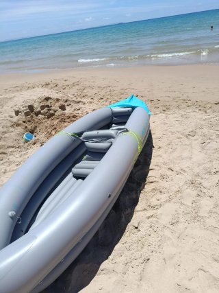 Kayak Hinchable Gris y Azul