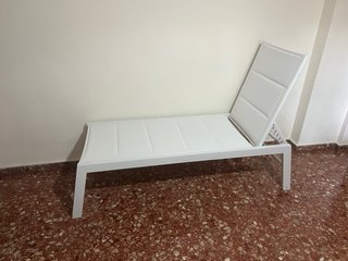 Tumbona aluminio textiline blanca